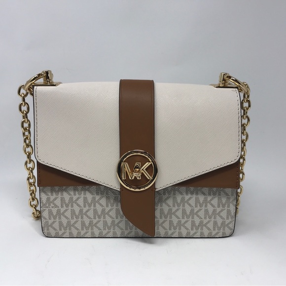 Michael Kors Color Block Logo Saffiano Leather Crossbody, Small